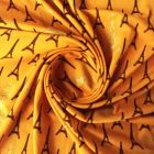 Mintás pamut jersey  okker / fekete / ezüst Eiffel torony  150 cm széles