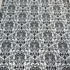 Mintás punto  fehér / fekete flokkolt minta 150 cm