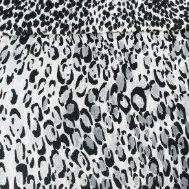 Mintás szatén fekete / fehér ocelot  145 cm