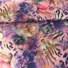 Mintás szatén  digi color virág  / zebra / ocelot  145 cm