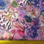 Mintás szatén  digi color virág  / zebra / ocelot  145 cm
