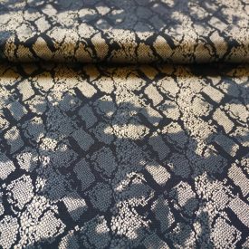   Mintás alkalmi jersey arany / szürke / fekete kígyó  145 cm