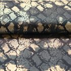 Mintás alkalmi jersey arany / szürke / fekete kígyó  145 cm
