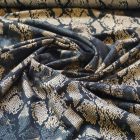 Mintás alkalmi jersey arany / szürke / fekete kígyó  145 cm