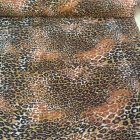 Mintás sztreccs bengalin barna / fekete / homok ocelot  144 - 146 cm széles