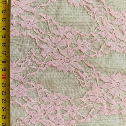 Egyszínű alkalmi csipke halvány rózsaszín 145 cm