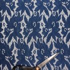 Egyszínű alkalmi csipke olajkék színű 140 cm széles