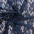 Egyszínű alkalmi csipke olajkék színű 140 cm széles