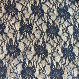 Egyszínű alkalmi csipke sötétkék 145 cm