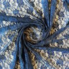 Egyszínű alkalmi csipke sötétkék 145 cm