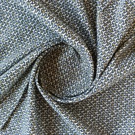   Mintás rugalmas pamut szatén fehér / fekete / keki 140 cm széles