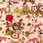 Mintás flokon pink / zöld / piros / fehér  virág  140 cm széles