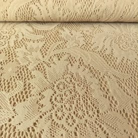 Egyszínű alkalmi csipke bézs 140 -145 cm széles