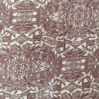 Mintás flokon nyers / bordó leveles minta 150 cm széles