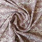 Mintás flokon nyers / bordó leveles minta 150 cm széles