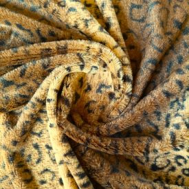 Műszőrme barna / sötétbarna ocelot minta 