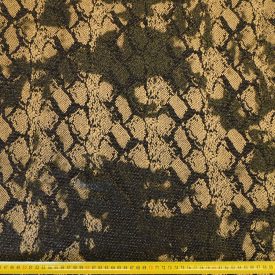   Mintás alkalmi jersey fekete / arany / szürke / keki  kígyóbőr  140 - 145 cm