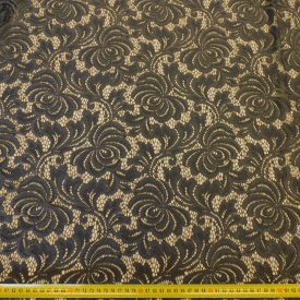 Csipke elasztikus fekete, szürke 150 cm