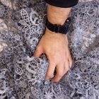 Mintás alkalmi csipke ezüst / szürke 130 cm széles