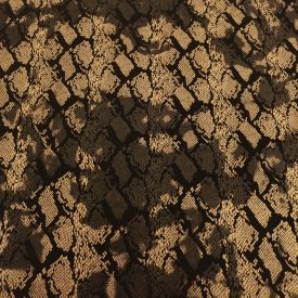   Mintás alkalmi jersey fekete / arany / szürke kígyóbőr  140 - 145 cm