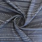 Mintás vastag jacquard fehér / kék 136 - 138 cm