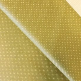   Mintás rugalmas pamut vászon világos keki / fehér apró pöttyös 130 cm