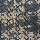 Mintás alkalmi jersey fekete / arany / kék / barna kígyóbőr  140 - 145 cm