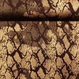   Mintás alkalmi jersey fekete / arany / piros / barna kígyóbőr  140 - 145 cm