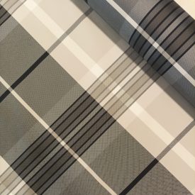   Vízlepergető technikai szövet fehér / fekete / szürke kockás 153 cm