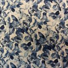 Mintás bársony jersey kék / fehér virág 150 cm