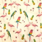 Mintás dekorvászon papagáj flamingo ananász 280 cm széles