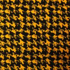 Mintás sztreccs bengalin fekete / mustár tyúkláb  144 - 146 cm széles