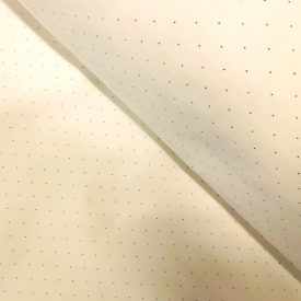   Mintás sztreccs bengalin fehér / fekete apró pöttyös  135 - 140 cm széles