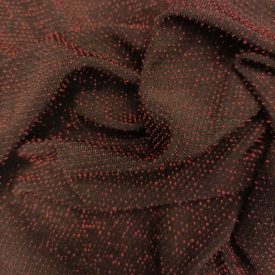 Mintás alkalmi jersey fekete / piros spriccelt  140 cm