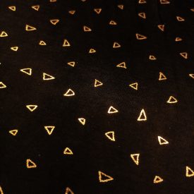    Alkalmi jersey fekete / arany háromszög minta 135 - 140 cm