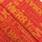 Karácsonyi vászon piros / arany feliratos 140 cm széles