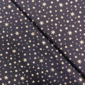 Csillagos vászon sötétkék / ezüst 140 cm