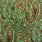 Mintás Jacquard vastag kötött fekete / nyers / türkiszzöld / arany Török minta 147 - 150 cm