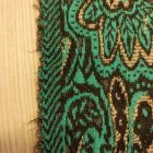 Mintás Jacquard vastag kötött fekete / nyers / türkiszzöld / arany Török minta 147 - 150 cm