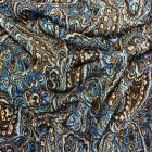 Mintás jacquard vastag kötött fekete, nyers, királykék, arany Török minta 147 - 150 cm