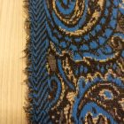 Mintás jacquard vastag kötött fekete, nyers, királykék, arany Török minta 147 - 150 cm