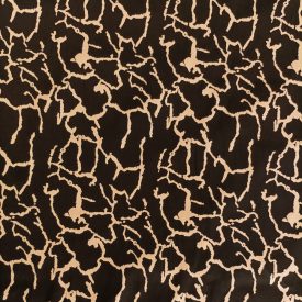   Mintás rugalmas pamut szatén fekete / drapp márvány minta 140 cm