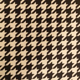   Mintás punto fekete / ecru "tyúkláb" minta 150 cm