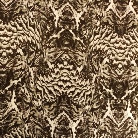   Mintás viszkóz jersey fehér / sötétbarna absztrakt minta 150 cm
