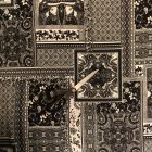 Mintás viszkóz jersey fekete/ fehér / szürke patchwork minta 150 cm