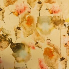   Mintás velúr jersey drapp / ecru / keki / barack 140 - 144 cm