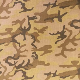   Mintás rugalmas pamut vászon barna / drapp / keki / fangó military minta 144 - 146 cm széles