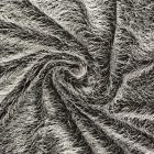 Műszőrme ezüstszürke / fekete 145 cm