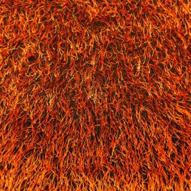 Műszőrme narancssárga / fekete 145 cm