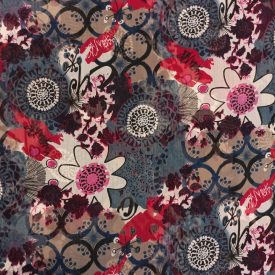   Mintás muszlin fehér, fekete, piros, drapp, szürke, pink 144 - 146 cm